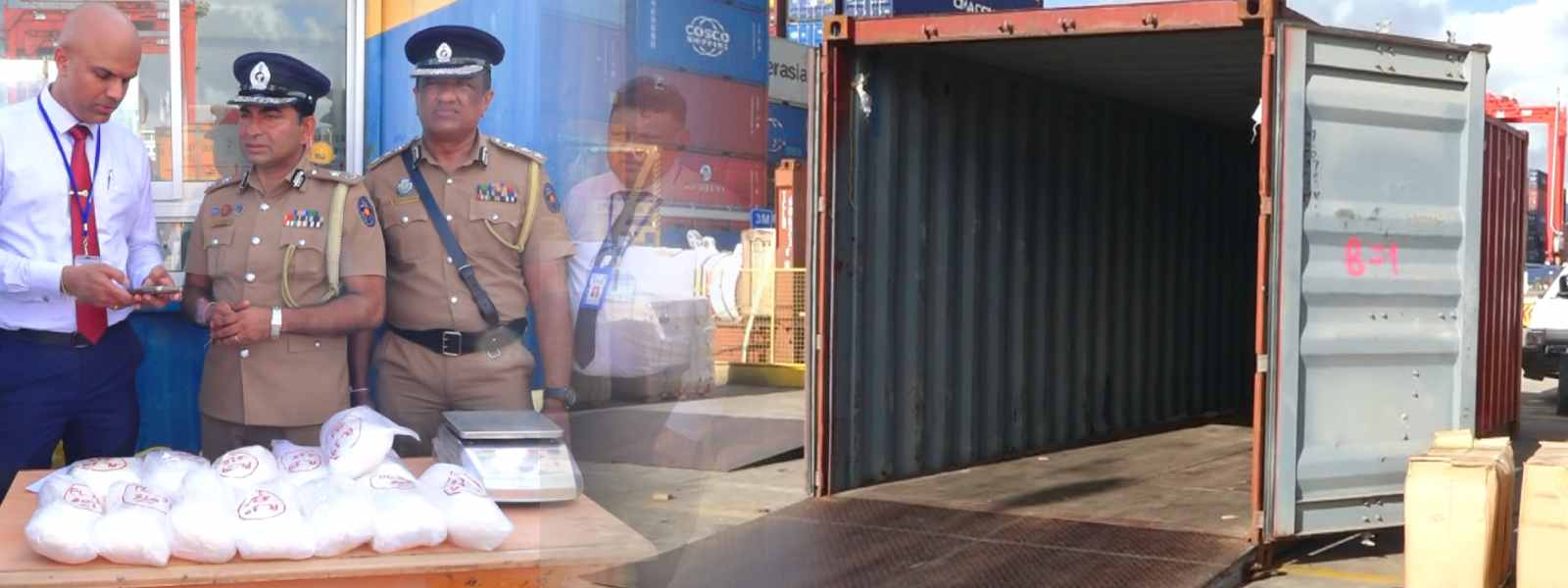 කොළඹ වරායේ කන්ටේනරයකින් මත්ද්‍රව්‍ය තොගයක්!